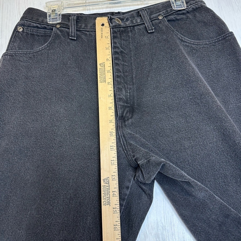 Vintage Wrangler Blues 100%Cotton Black Jeans 16 x 32 USA High Rise Straight Leg - Picture 5 of 10